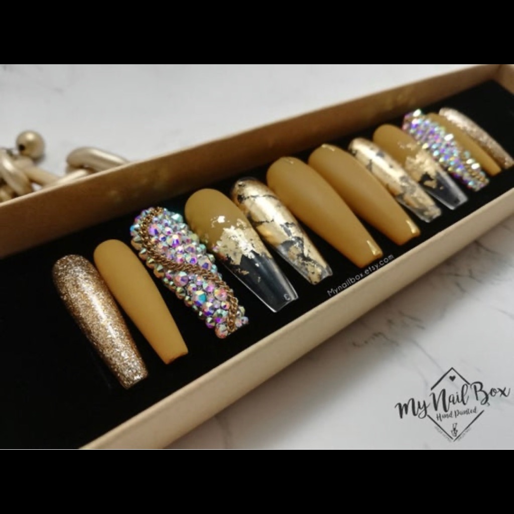 Brand New Dijon Mustard PressOn Nails